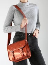 Cross Body Tas La Sacoche S Ginger Leder Paul marius Bruin ginger SACOSGIN-vue-porte